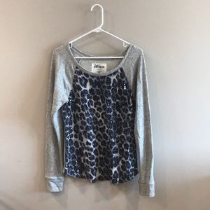 Long-sleeve sequin sweater